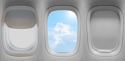 três janelas de avião foto