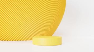 pódio, amarelo pastel. em um fundo branco. renderização em 3D foto