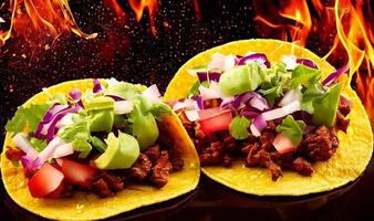 comida mexicana deliciosas tacos. foto