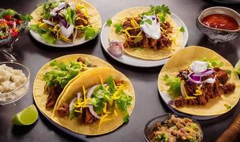 comida mexicana deliciosas tacos. foto