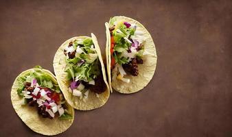 comida mexicana deliciosas tacos. foto