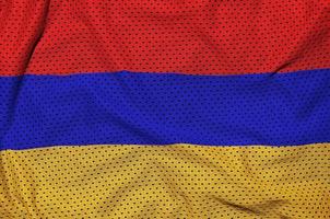 bandeira da armênia impressa em um tecido de malha esportiva de nylon de poliéster foto