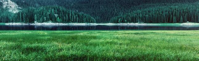 panorama do lago negro - parque nacional durmitor foto