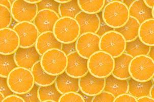 padrão de fatias de laranja cítricas. postura plana cítrica foto