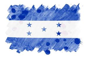 bandeira de honduras é retratada em estilo aquarela líquido isolado no fundo branco foto