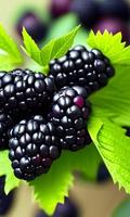 frutas escuras de amora foto
