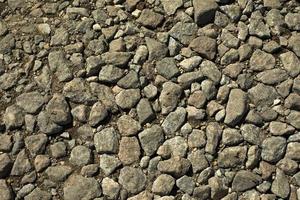 textura de pedras. rochas na estrada. fundo de pequenas peças. detalhes da natureza. foto