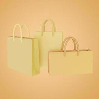 ilustração 3d de sacos de compras de papel foto