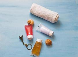 embalagens de cosméticos projetam produtos de beleza. coleção de tubos cosméticos para tratamentos de spa. foto