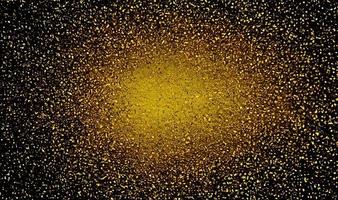 glitter dourados, estrelas de partículas de ouro sobre fundo preto. foto