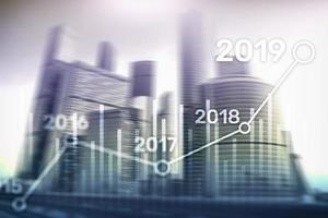 Plano de 2019 para crescimento financeiro. conceito de negócios e investimento. foto