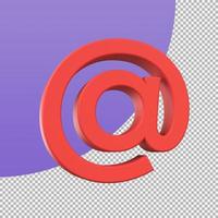 e-mail no símbolo. ícone de endereço de e-mail mínimo. Ilustração 3D com traçado de recorte. foto