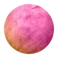 textura de fundo de quadro circular aquarela desenhada à mão rosa e laranja com manchas foto