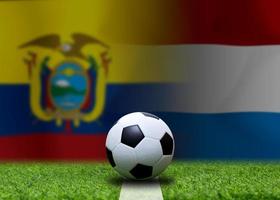 competição da copa de futebol entre o equador nacional e a holanda nacional. foto