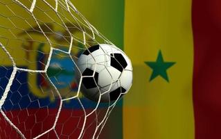 competição da copa de futebol entre o equador nacional e o senegal nacional. foto