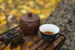 utensílios de chá para a cerimônia do chá chinês foto