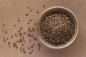 sementes de alcaravia em uma tigela foto