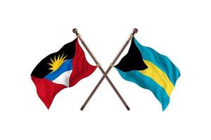 antígua e barbuda versus as bahamas duas bandeiras de país foto