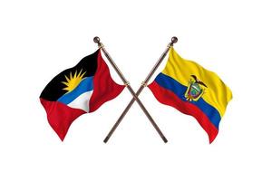 antígua e barbuda contra equador duas bandeiras do país foto