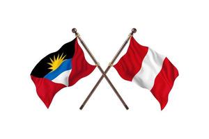 antígua e barbuda versus peru duas bandeiras de país foto