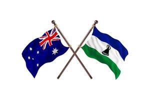 austrália contra lesoto duas bandeiras de país foto