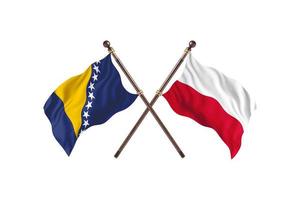 bósnia versus polônia duas bandeiras de país foto