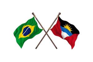 brasil contra antígua e barbuda duas bandeiras do país foto