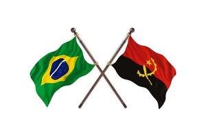 brasil contra angola duas bandeiras de país foto