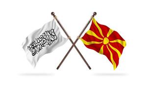 emirado islâmico do afeganistão contra macedônia dois países bandeiras foto
