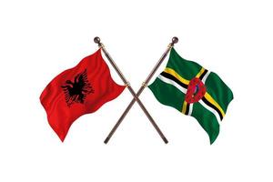 albânia contra dominica duas bandeiras de país foto