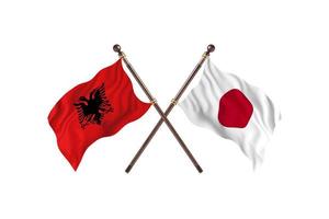 albânia contra japão duas bandeiras de país foto