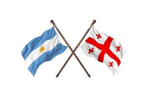 argentina versus geórgia duas bandeiras de país foto