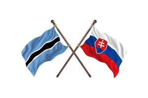 botswana contra eslováquia duas bandeiras de país foto