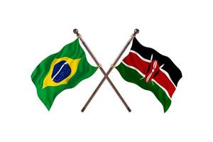 Brasil contra o Quênia duas bandeiras de país foto