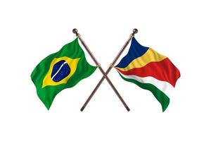 brasil contra seychelles duas bandeiras do país foto