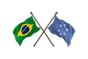 brasil versus micronésia dois países bandeiras foto