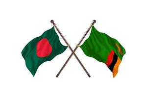 bangladesh contra zâmbia duas bandeiras do país foto