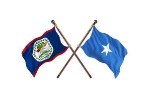 Belize versus Somália duas bandeiras de país foto