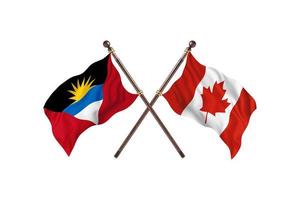 antígua e barbuda versus canadá duas bandeiras de país foto