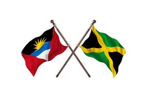 antígua e barbuda versus jamaica duas bandeiras do país foto