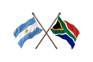 argentina versus áfrica do sul bandeiras de dois países foto