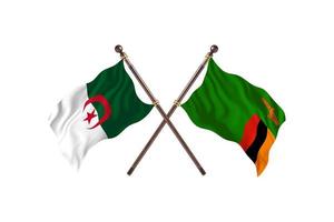 argélia contra zâmbia duas bandeiras de país foto