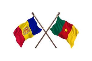 andorra contra camarões duas bandeiras de país foto