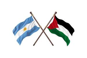 Argentina contra bandeiras palestinas de dois países foto