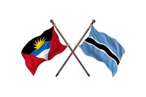 antígua e barbuda contra botswana duas bandeiras de país foto