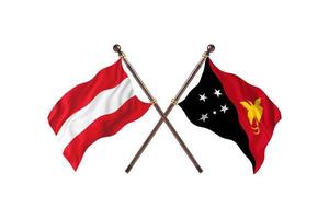 áustria versus papua nova guiné duas bandeiras de país foto
