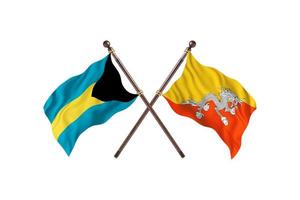 Bahamas contra Butão duas bandeiras de país foto