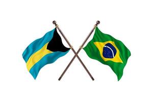 bahamas contra brasil duas bandeiras de país foto