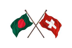 bangladesh contra suíça duas bandeiras do país foto