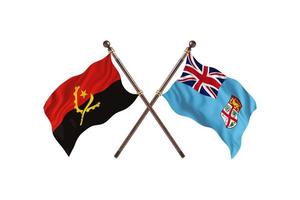 angola contra fiji duas bandeiras de país foto